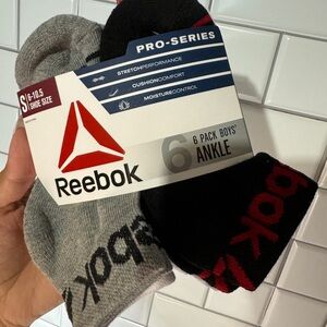 Reebok Gray and Black Performance Socks
